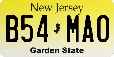 NJ license plate B54MAO