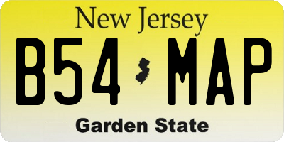 NJ license plate B54MAP