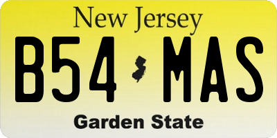 NJ license plate B54MAS