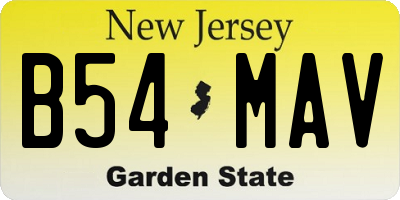 NJ license plate B54MAV