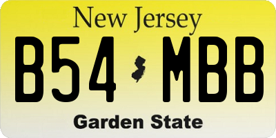 NJ license plate B54MBB