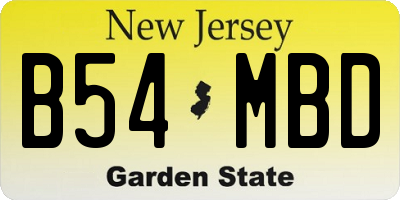 NJ license plate B54MBD