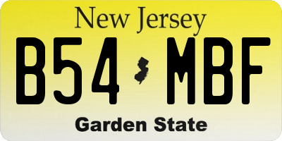 NJ license plate B54MBF