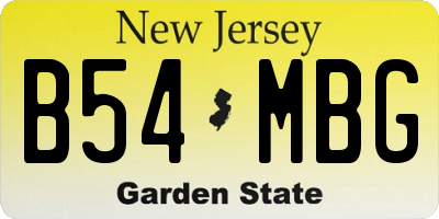 NJ license plate B54MBG