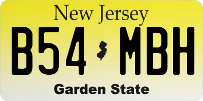 NJ license plate B54MBH
