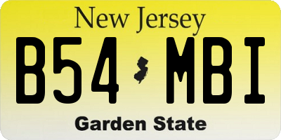 NJ license plate B54MBI