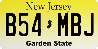 NJ license plate B54MBJ