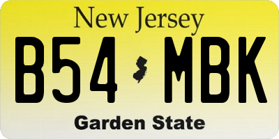 NJ license plate B54MBK
