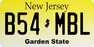NJ license plate B54MBL