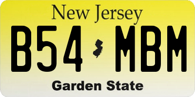 NJ license plate B54MBM