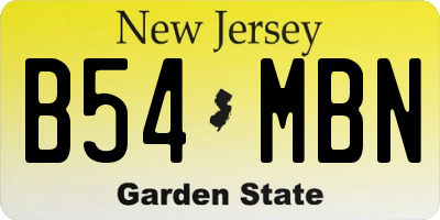 NJ license plate B54MBN