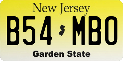 NJ license plate B54MBO