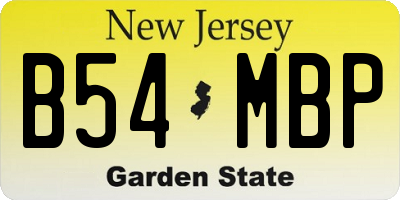 NJ license plate B54MBP