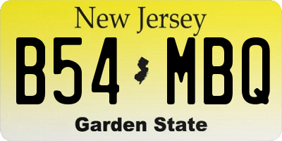 NJ license plate B54MBQ