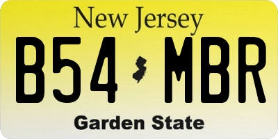 NJ license plate B54MBR