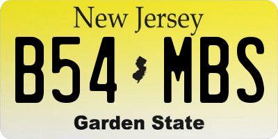 NJ license plate B54MBS