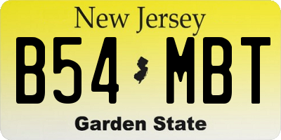 NJ license plate B54MBT