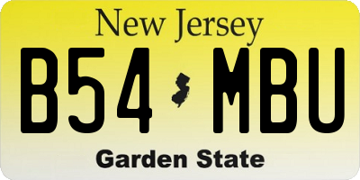 NJ license plate B54MBU