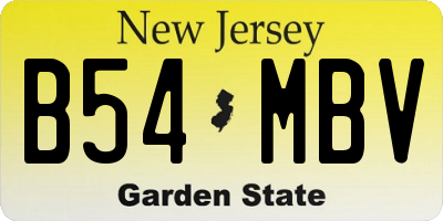 NJ license plate B54MBV