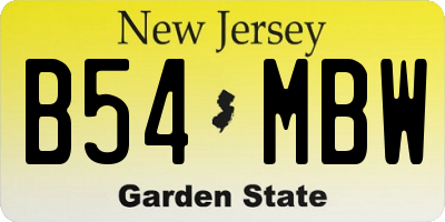 NJ license plate B54MBW