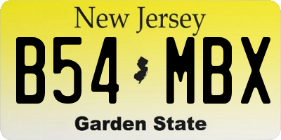 NJ license plate B54MBX