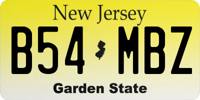 NJ license plate B54MBZ