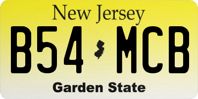 NJ license plate B54MCB
