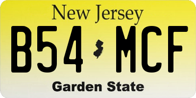 NJ license plate B54MCF
