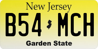 NJ license plate B54MCH