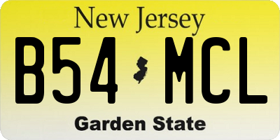 NJ license plate B54MCL