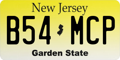 NJ license plate B54MCP