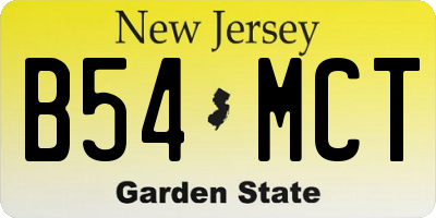 NJ license plate B54MCT