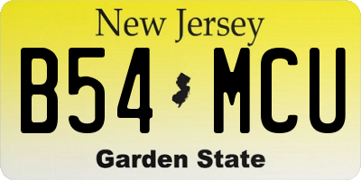 NJ license plate B54MCU