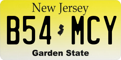 NJ license plate B54MCY