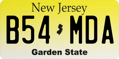 NJ license plate B54MDA