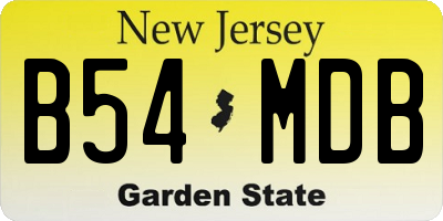 NJ license plate B54MDB