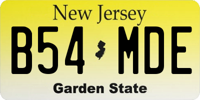 NJ license plate B54MDE