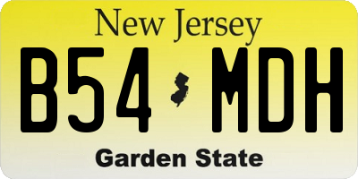 NJ license plate B54MDH
