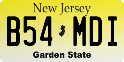 NJ license plate B54MDI