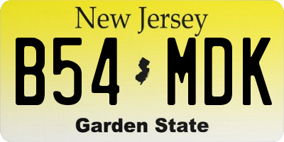NJ license plate B54MDK
