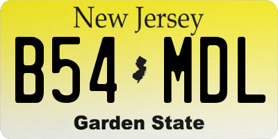NJ license plate B54MDL
