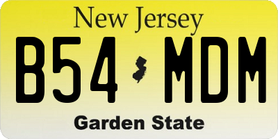 NJ license plate B54MDM