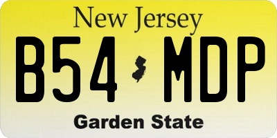 NJ license plate B54MDP