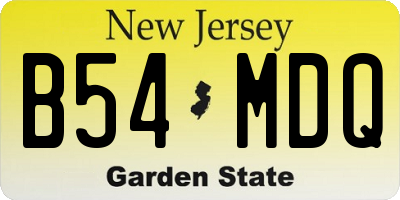 NJ license plate B54MDQ
