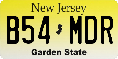 NJ license plate B54MDR