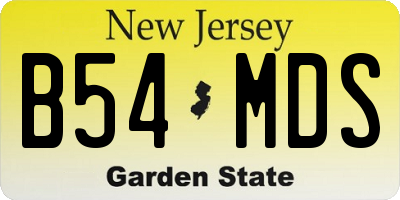 NJ license plate B54MDS