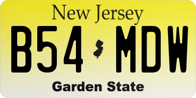 NJ license plate B54MDW