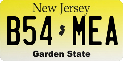 NJ license plate B54MEA