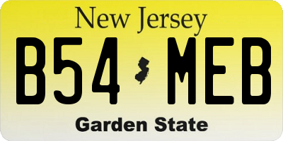 NJ license plate B54MEB