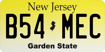 NJ license plate B54MEC